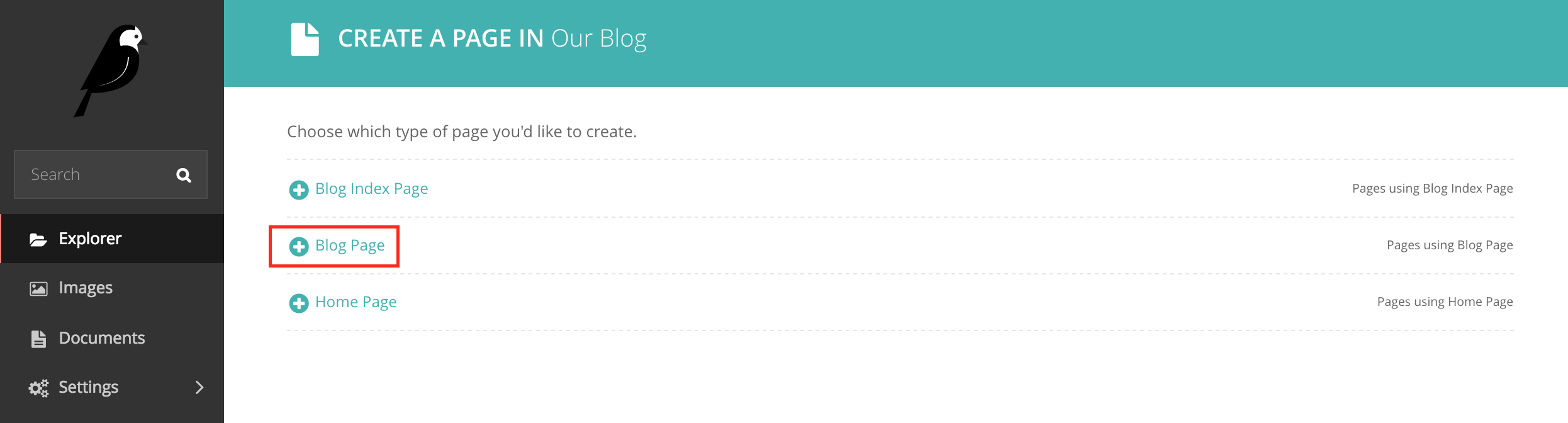 选择  BlogPost 类型
